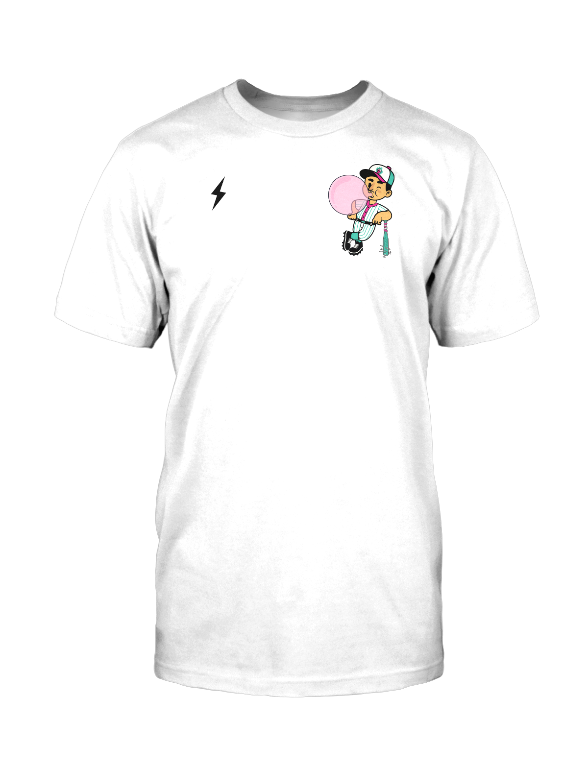 BRAWLERS Bat Boy CREW NECK T-SHIRT - WHITE