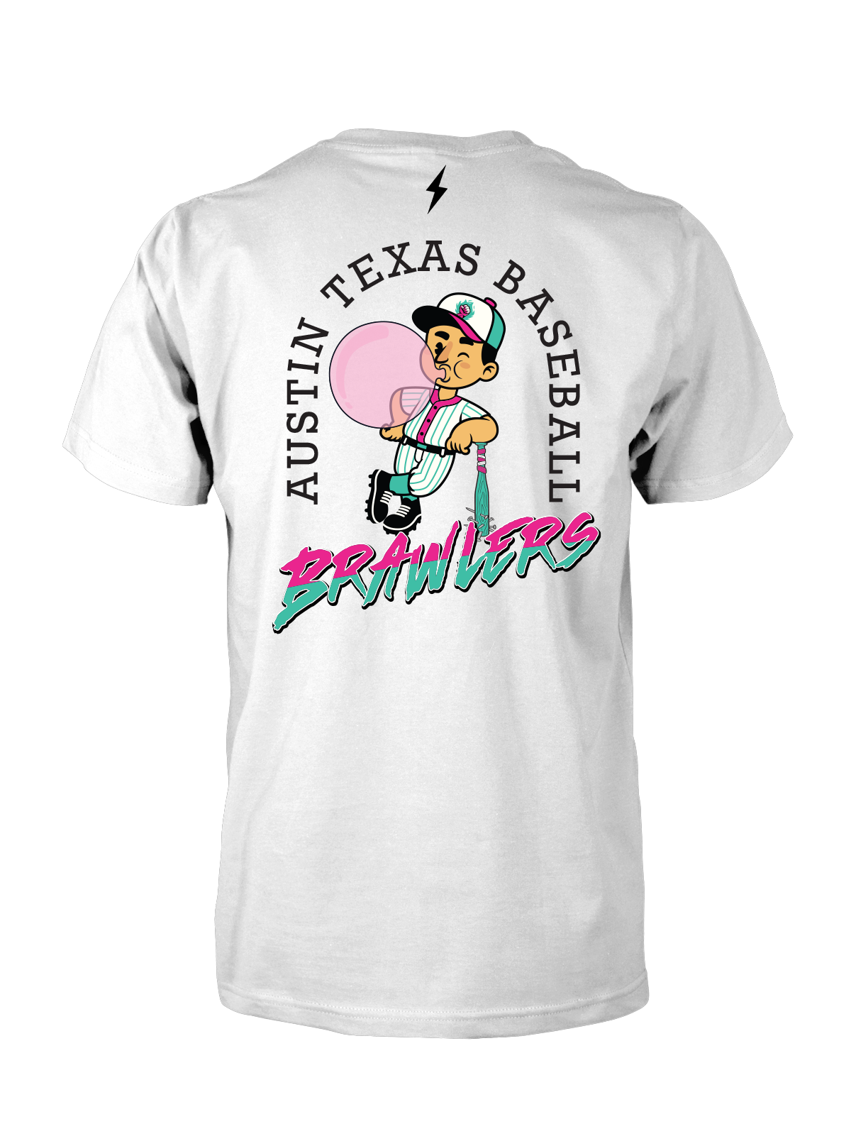 BRAWLERS Bat Boy CREW NECK T-SHIRT - WHITE