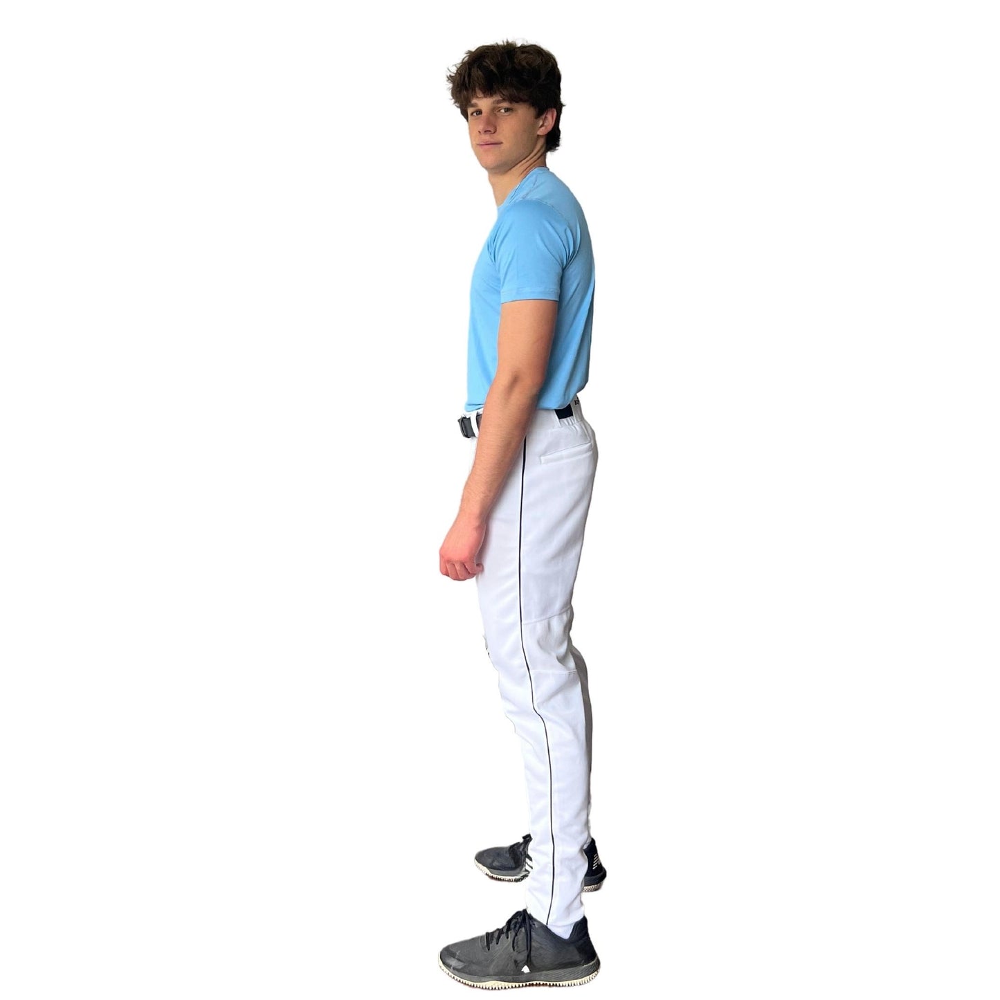 BRUCE BOLT TEAMS PREMIUM PRO PANT - WHITE WITH BLACK PIPING