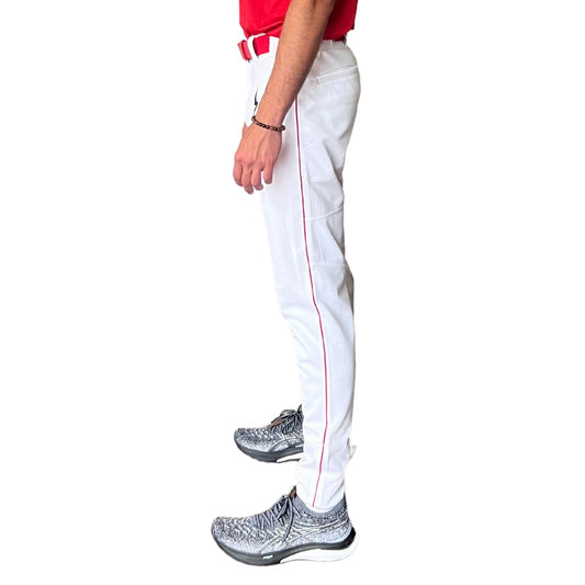 BRUCE BOLT TEAMS PREMIUM PRO PANT - WHITE WITH RED PIPING