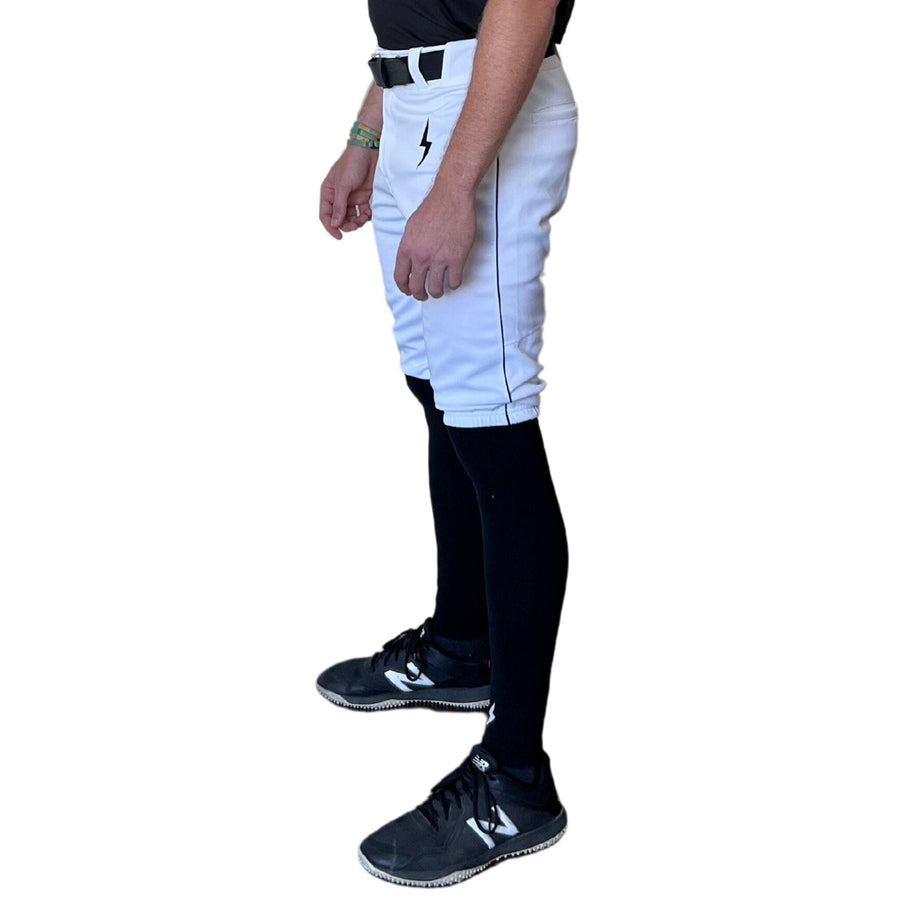 BRUCE BOLT TEAMS PREMIUM PRO SHORT - WHITE WITH BLACK PIPING