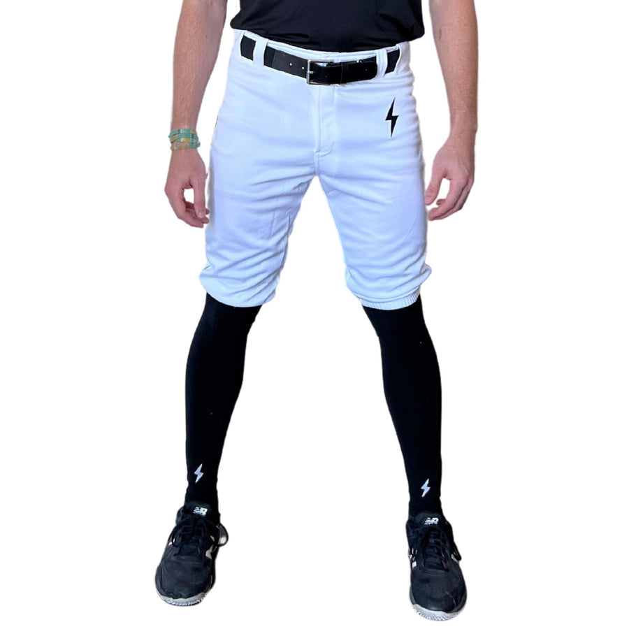BRUCE BOLT TEAMS PREMIUM PRO SHORT - WHITE WITH BLACK PIPING