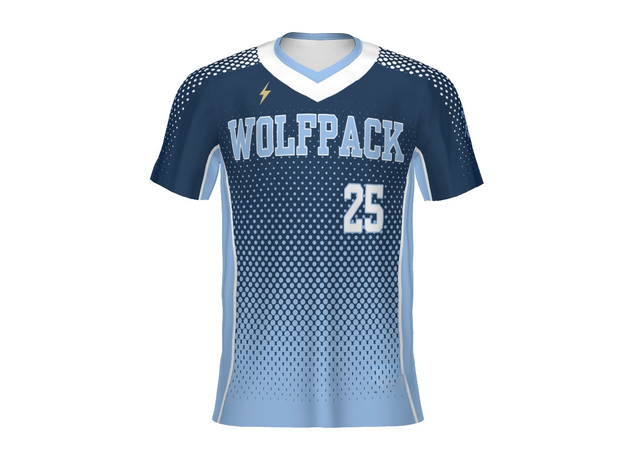 LV Baseball Blue Fade V-Neck Jersey