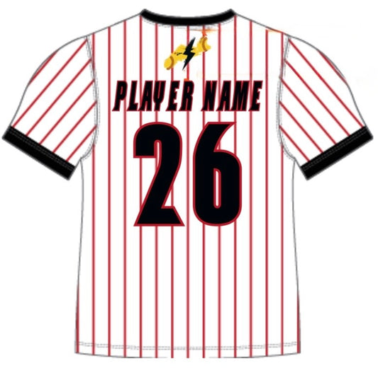 She Devils - White with Red Pinstripe Game Jersey