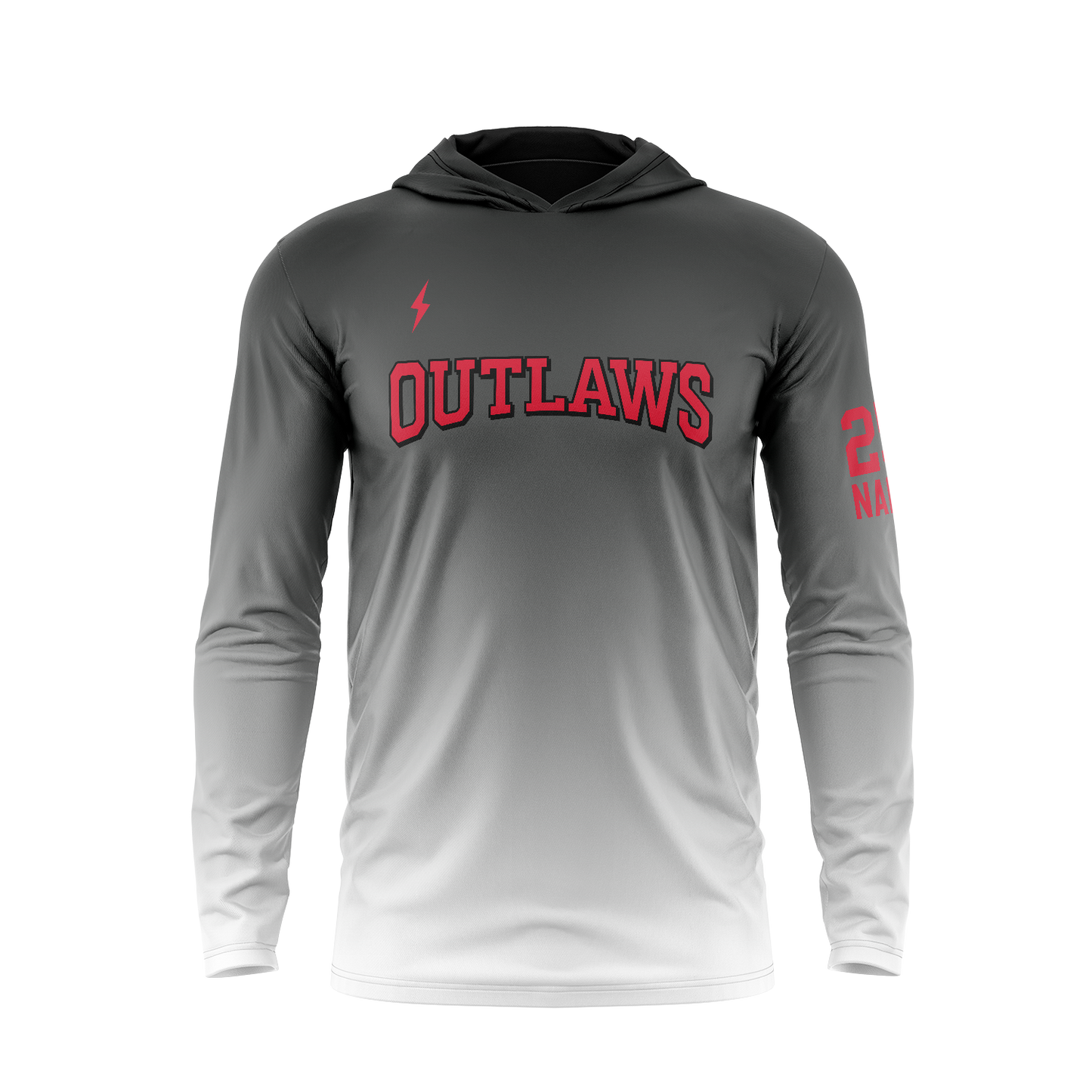 BRUCE BOLT TEAMS- SUMMER HOODIE - LT OUTLAWS - BLACK FADE