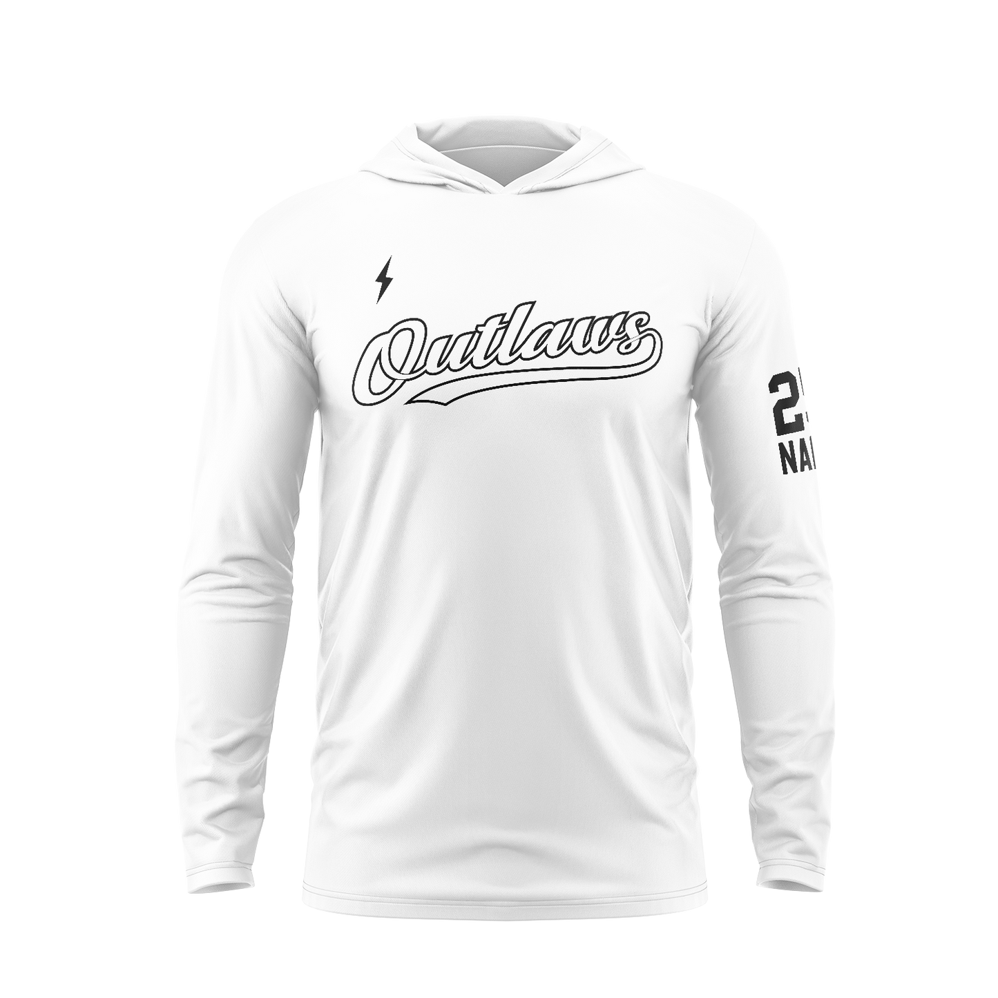 BRUCE BOLT TEAMS- SUMMER HOODIE - LT OUTLAWS - WHITE