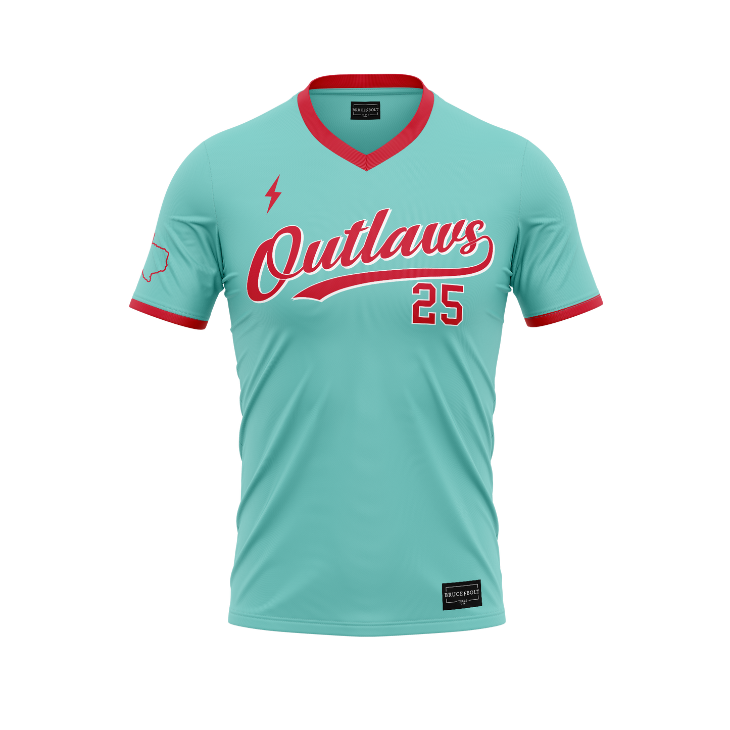 BRUCE BOLT HYBRID V NECK - LT OUTLAWS MINT JERSEY