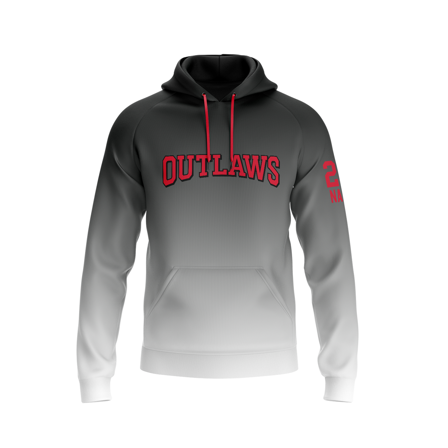 BRUCE BOLT TEAMS- WINTER HOODIE - LT OUTLAWS - BLACK FADE