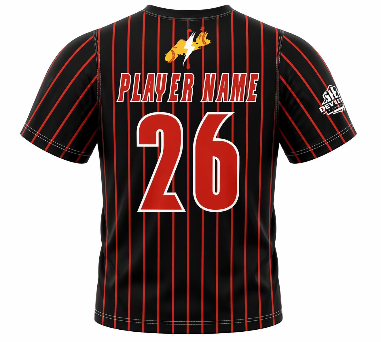 She Devils - Black with Red Pinstripe Game Jersey