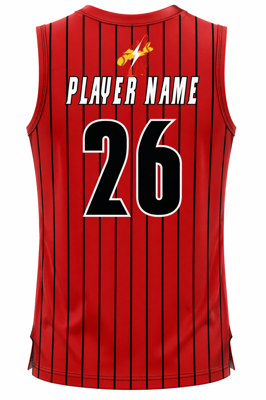 She Devils - Sleeveless Red with Black Pinstripe Game Jersey