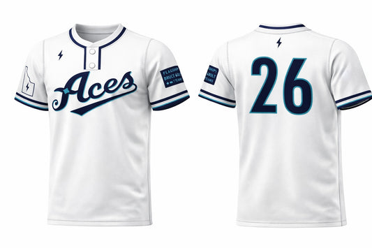 ACES Softball WHITE Jersey - 2 Button