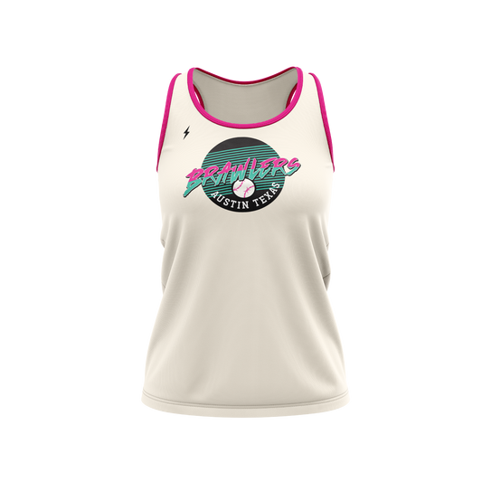 BRAWLERS RAZOR BACK TANK - White