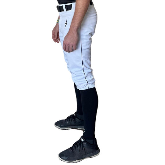 BRUCE BOLT TEAMS PREMIUM PRO KNICKER - WHITE WITH BLACK PIPING