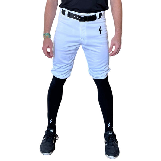BRUCE BOLT TEAMS PREMIUM PRO SHORT - WHITE WITH BLACK PIPING