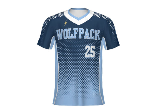 LV Baseball Blue Fade V-Neck Jersey