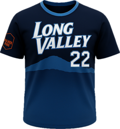 LV Baseball Deep Valley Blue Crew Neck Jersey