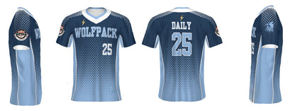 LV Baseball Blue Fade V-Neck Jersey