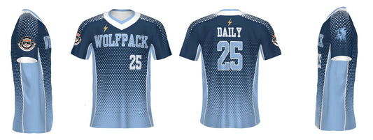 LV Baseball Blue Fade V-Neck Jersey