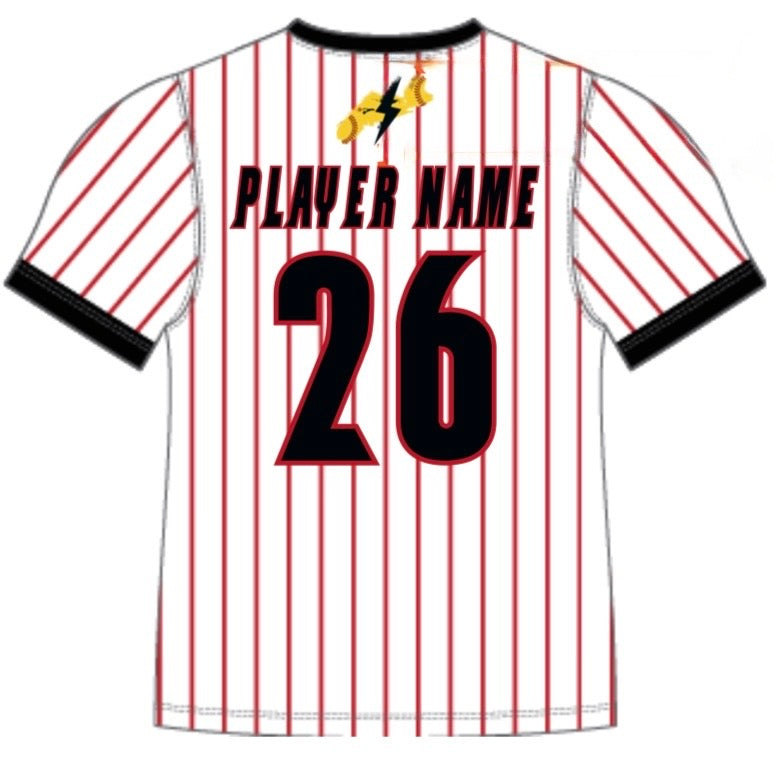 She Devils - White with Red Pinstripe Game Jersey