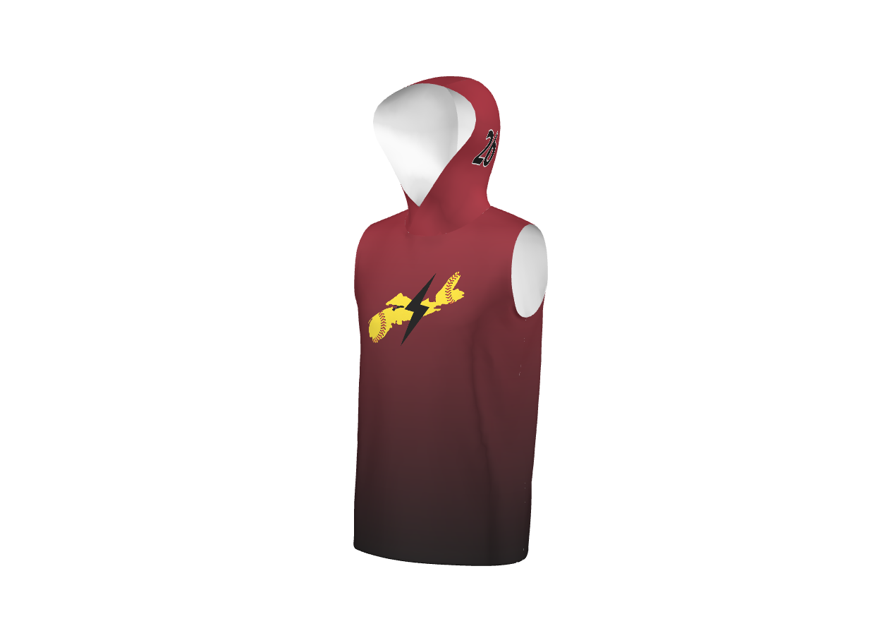 SHE DEVILS- Ladies Sleeveless Hoodie - RED_Fade