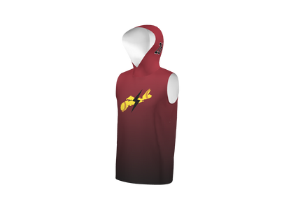 SHE DEVILS- Ladies Sleeveless Hoodie - RED_Fade