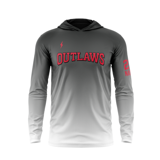 BRUCE BOLT TEAMS- SUMMER HOODIE - LT OUTLAWS - BLACK FADE