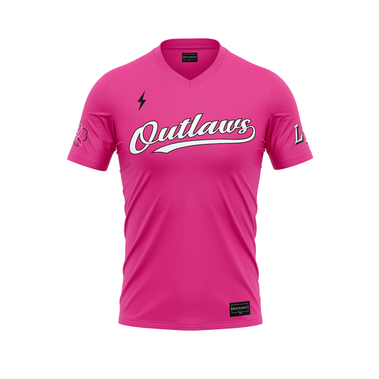 BRUCE BOLT HYBRID V NECK - LT OUTLAWS PINK JERSEY