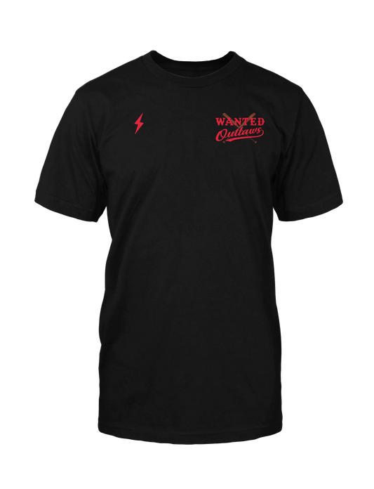 LT OUTLAWS - WANTED CREW NECK T-SHIRT - BLACK